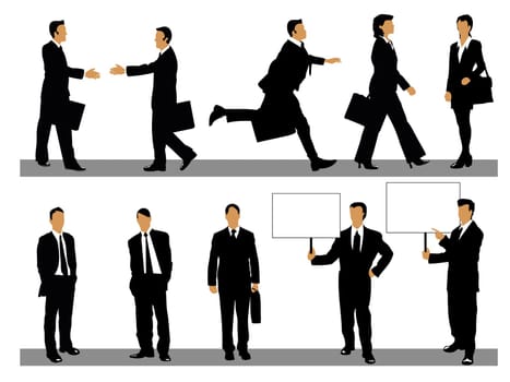 illustration of businessman and businesswoman