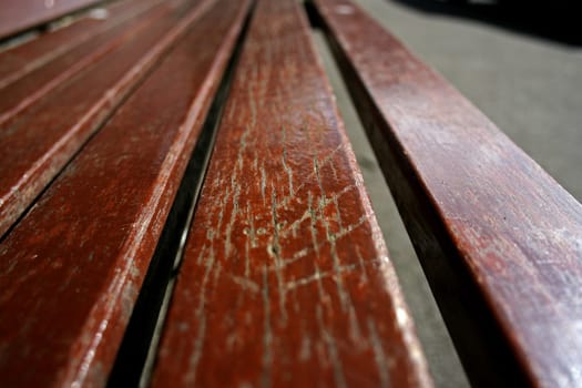 A close up of a bench