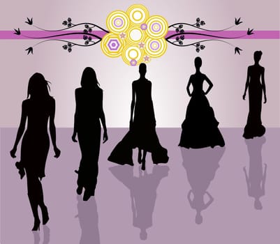 Fashion girls - vector illustration