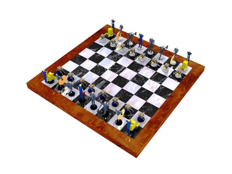 computer generated image of a Business chessboard