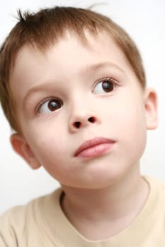 Eyes of the boy which looks aside