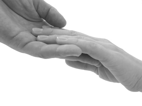 close-up of the man's and woman's hands together
