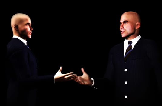 An image of two businessmen about to shake hands.