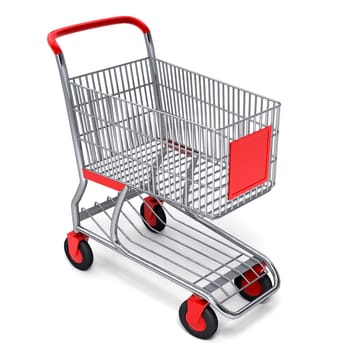 Shopping cart turbo speed over white background