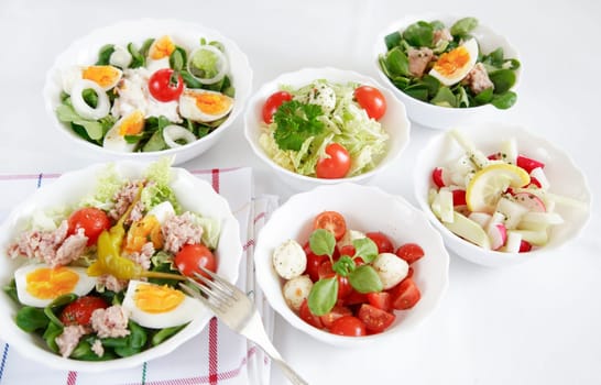 Different salads in buffet - healthy food