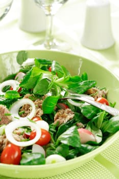 Healthy food, salad with tunny and vegetable