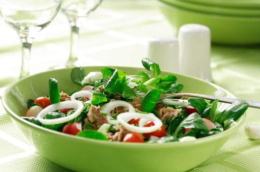 Healthy food, salad with tunny and vegetable