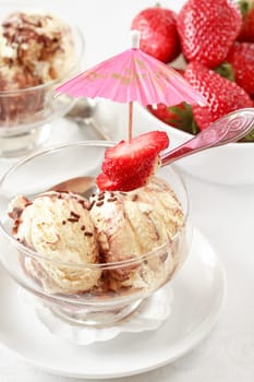 Delicious tiramisu ice cream for hot summer