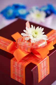 Present with flowers and decoration for Mother's day, birthday or other event