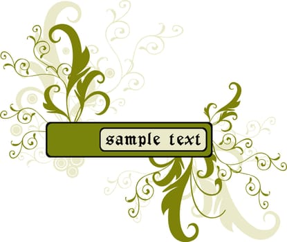 Abstract  floral frame, element for design - vector