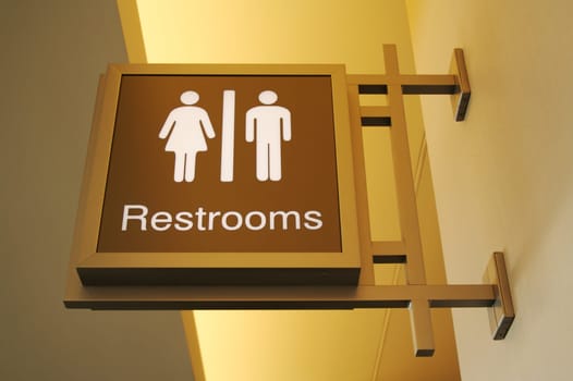Women & Men Bathroom Sign Retro-Revival Style