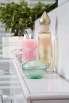 Close-up of accessories in bathroom