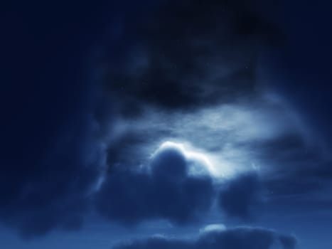 An image of the moonless but cloudy night time sky background.