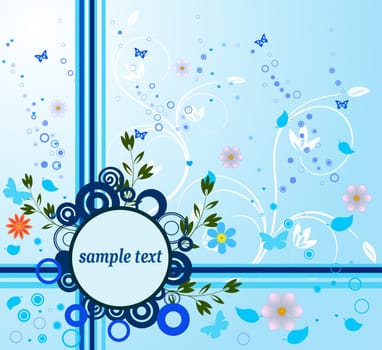Abstract art floral design background vector illustration