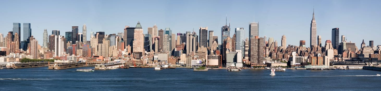 A view of New York City from across the Hudson River.