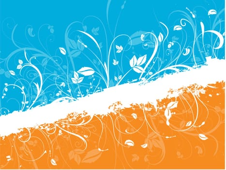 Abstract floral design on grunge background