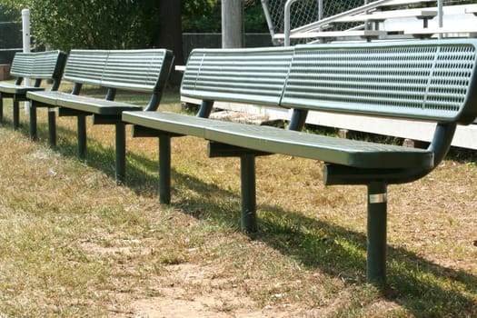 Empty metal bleachers