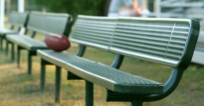 Empty metal bleachers