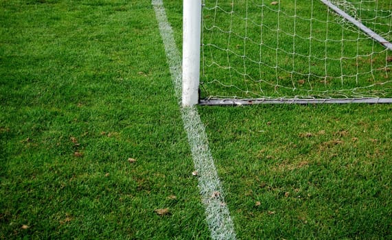 Goal line in football stadium