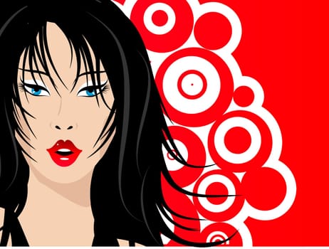 Stylised illustration of a sexy females face