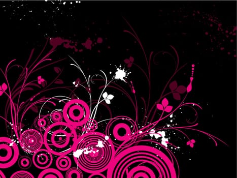 Abstract floral grunge background