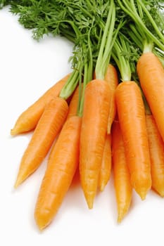 bunch of fresh carrot isolated on white background
