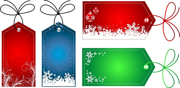 Gift tags with various Christmas designs