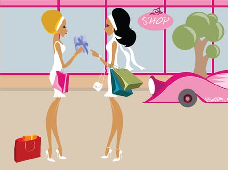 Mss Boo shopping with a girlfriend