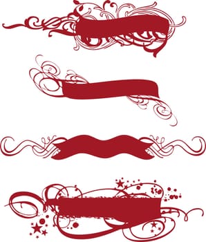 ornamental red banner set