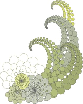 abstract geometric floral design on white background