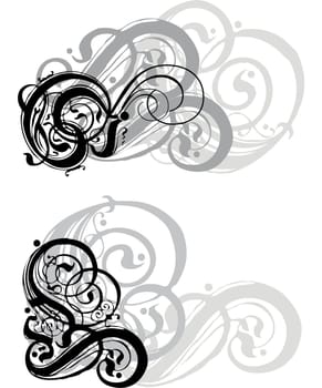 abstract grungy swirls on white  background