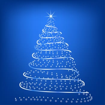 Stylized Christmas tree abstract vector illustration