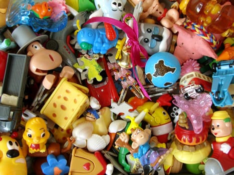 set of small colorful child toys