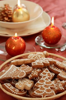 Festive table setting for Christmas