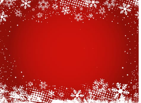 Grunge style background of snowflakes and stars