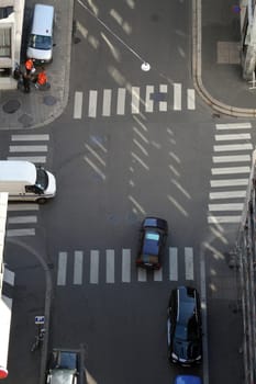 A city street seen from above