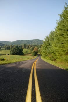 two lane country road