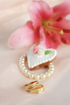 Still life for wedding with wedding rings