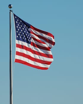 United States flag waving in the breeze