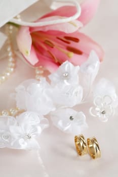 Still life for wedding with wedding rings
