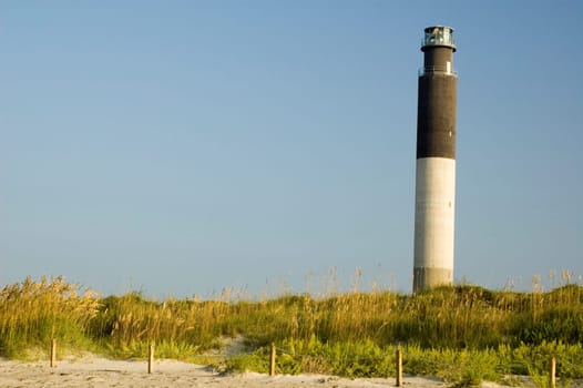 Oak Island Lighthouse on Caswell Beach, North Carolina
