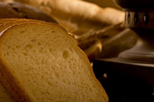 baked bread in the pile