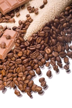 coffee beans and chocolate