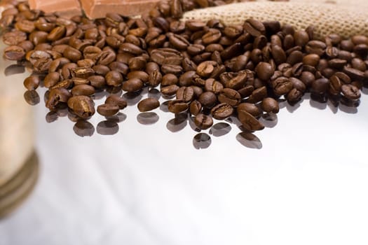 coffee beans and chocolate