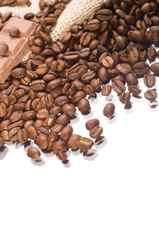 coffee beans and chocolate