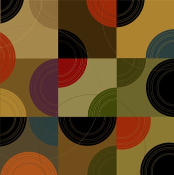 Retro Circles n Cubes (Vector) Spot illustration of stylish, retro boxes and circles. All  boxes are complete so you can move them around! Easy-edit vector file--No transparencies or strokes!