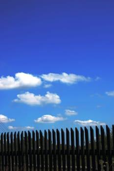 Fence against blue sky