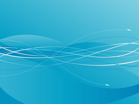 Blue Background with flowing lines and arrows. Easy-edit layered file.