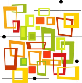 Colorful Spot illustration of stylish, retro squares. Easy-edit layered vector file--No transparencies or strokes!