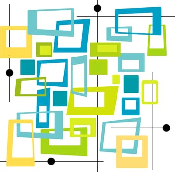 Colorful Spot illustration of stylish, retro squares. Easy-edit layered vector file--No transparencies or strokes!